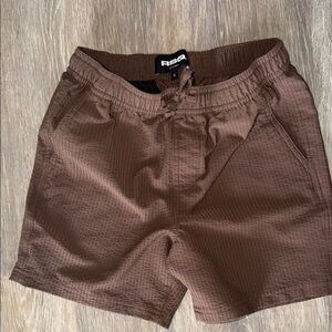 RSQ Chocolate Brown Textured Shorts